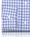 Ultramarine Light Blue Checks on White