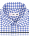 Ultramarine Light Blue Checks on White