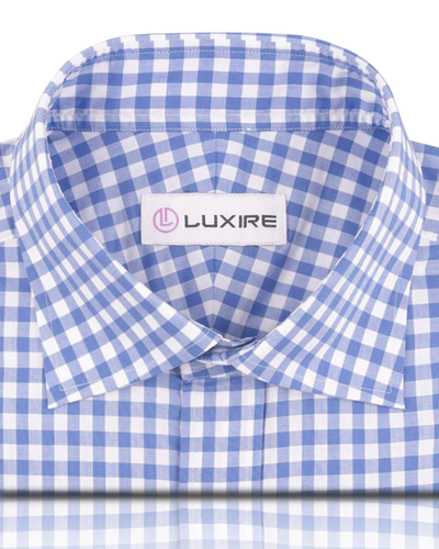 Ultramarine Light Blue Checks on White