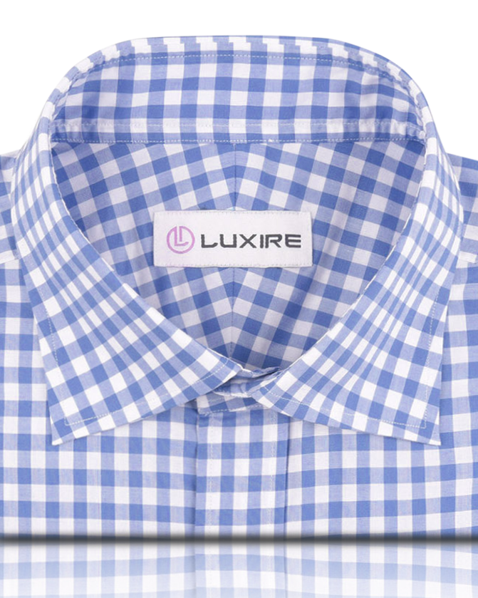 Ultramarine Light Blue Checks on White
