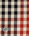 Checks: Red Navy Macro Gingham Herringbone Shirt