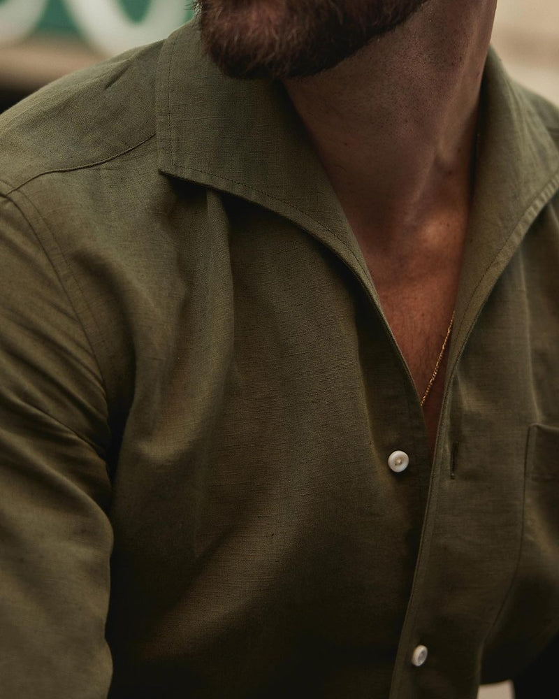 Gurkha Pant in Linen Cotton Canvas: Olive