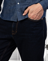 Fade Washed Dark Indigo Jeans