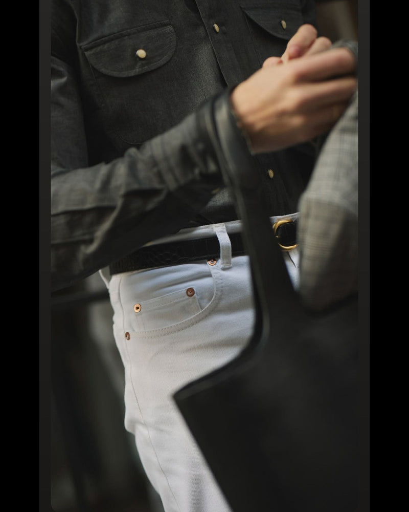 White Heavy Twill Jeans