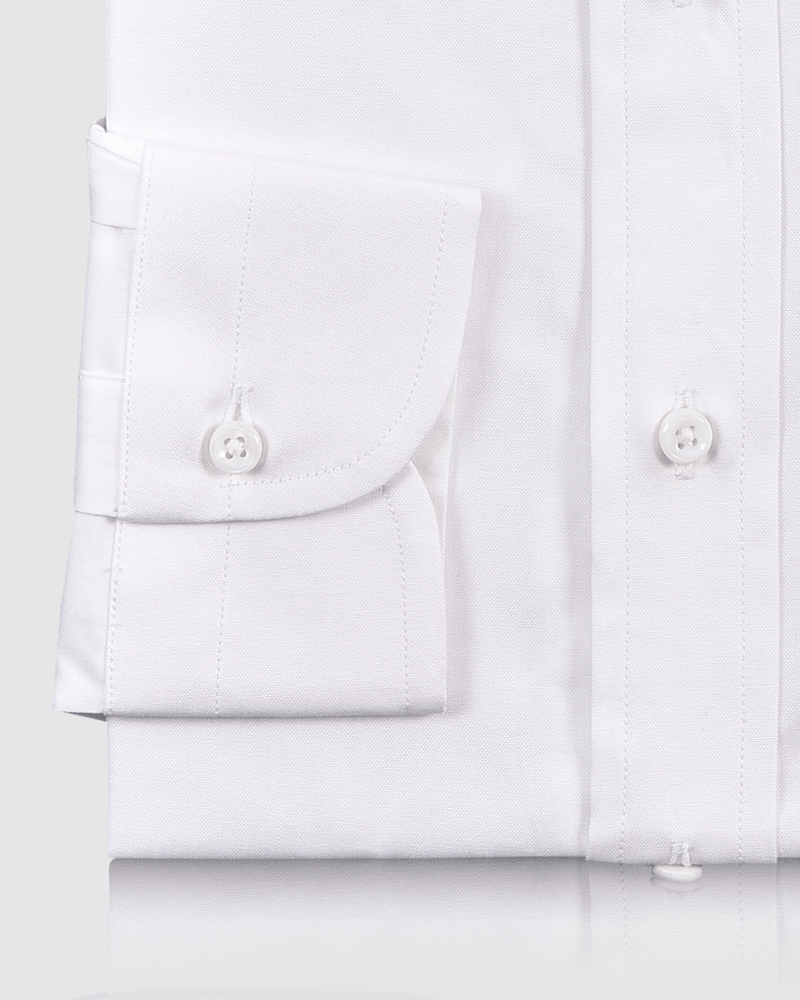 Brembana 2-lagiges Giza White Pinpoint Oxford-Hemd