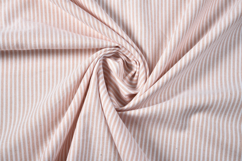 Pale Orange University Stripes Oxford Shirt