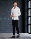 Grey White Candy Stripes Polo Shirt