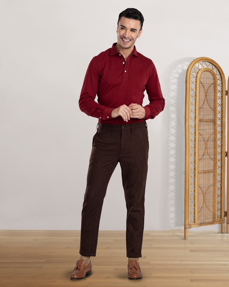 T-shirt polo bordeaux