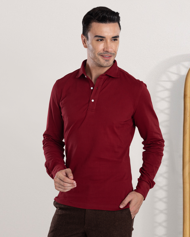 T-shirt polo bordeaux