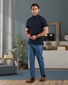 Marineblaues Polo-T-Shirt