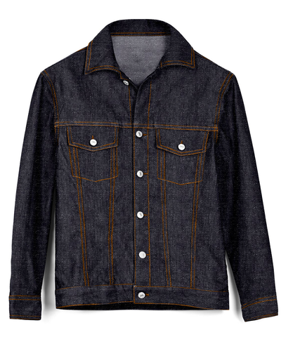 Denim Jacket in Raw Denim: Dark Blue