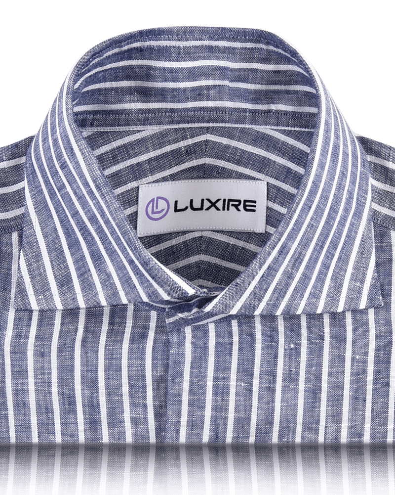 Linen:Blue Chambray with White Stripes Shirt