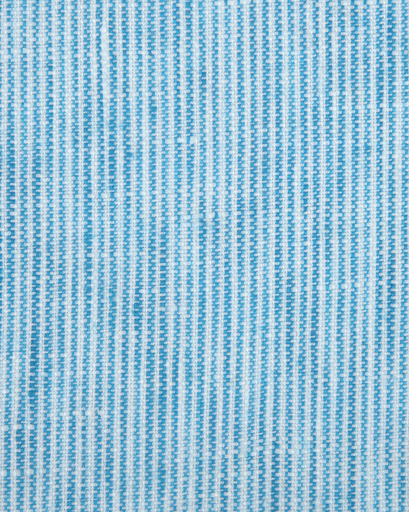 Linen: Candy Blue White Thin Dress Stripes