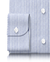 Linen:Blue White Dress Stripes Shirt