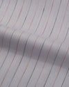 Ecru breite schwarze rote Nadelstreifen