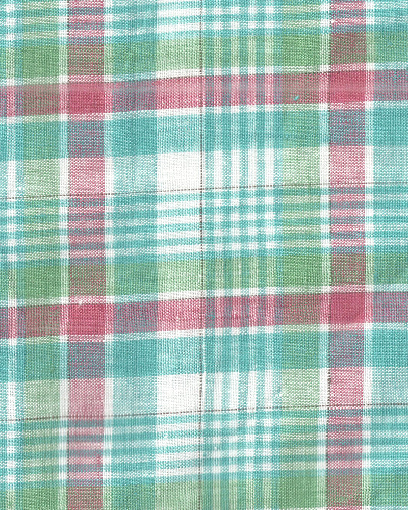 Green Red Madras Linen Shirt