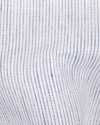 Linen: Ink Blue White Hairline Stripes
