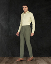 Light Olive Green Slub Linen Shirt