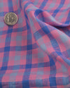 Linen: Pink Blue Gingham Checks