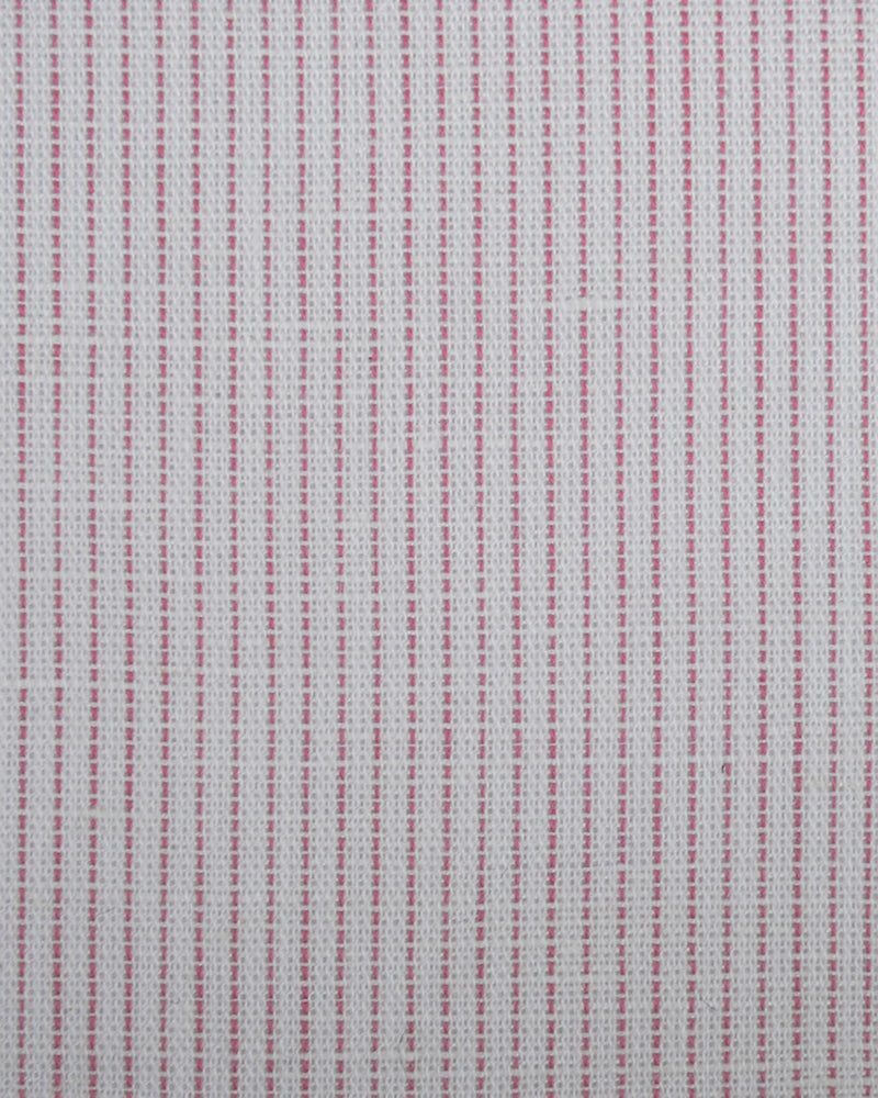 Cotton Linen: Light Pink Stripes On White