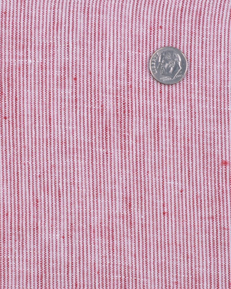 Lin : Chambray rouge et blanc flammé