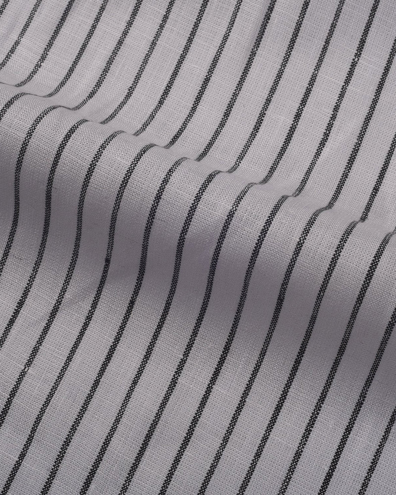Weißes schwarzes Nadelstreifen-Leinen