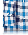 White Blue Navy Gingham Linen Shirt