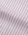 Pull en lin blanc à fines rayures rouges
