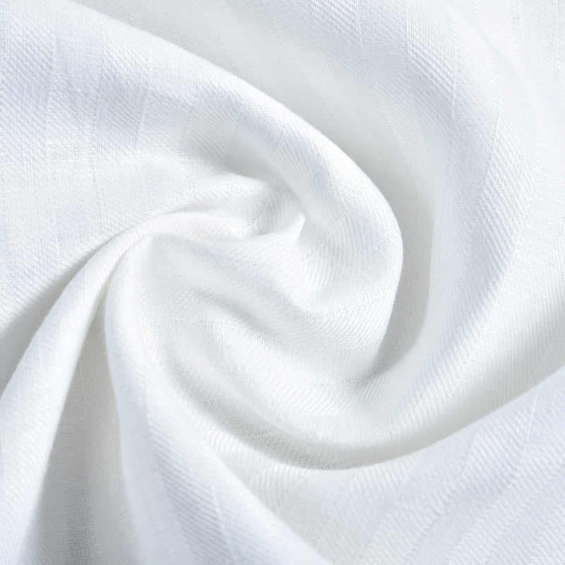 White Linen Shirt with Wide Stripes
