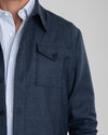 Marineblaue Dugdale-Hemdjacke aus Wollflanell