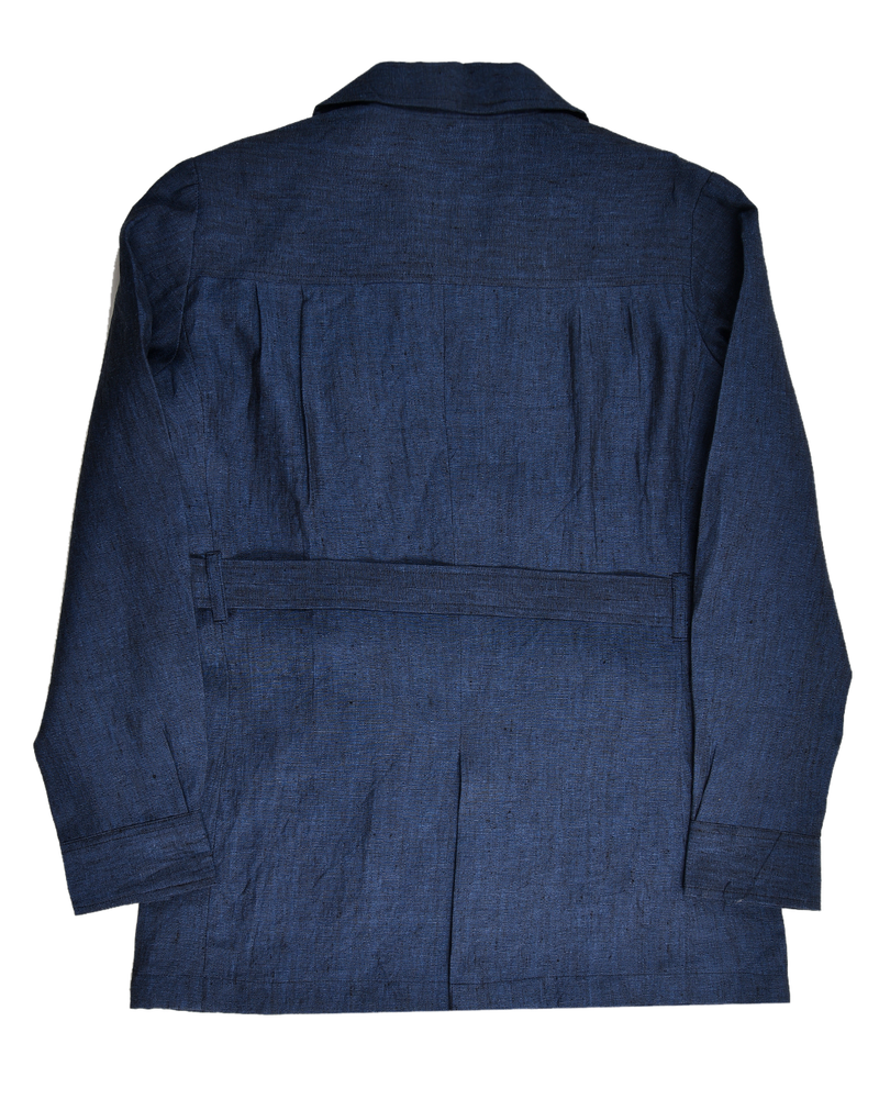 Safari Jacket in Linen Dark Indigo