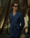 Safari Jacket in Linen Dark Indigo