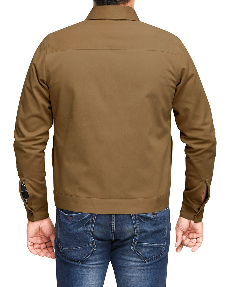 Khaki Twill Shirt Jacket