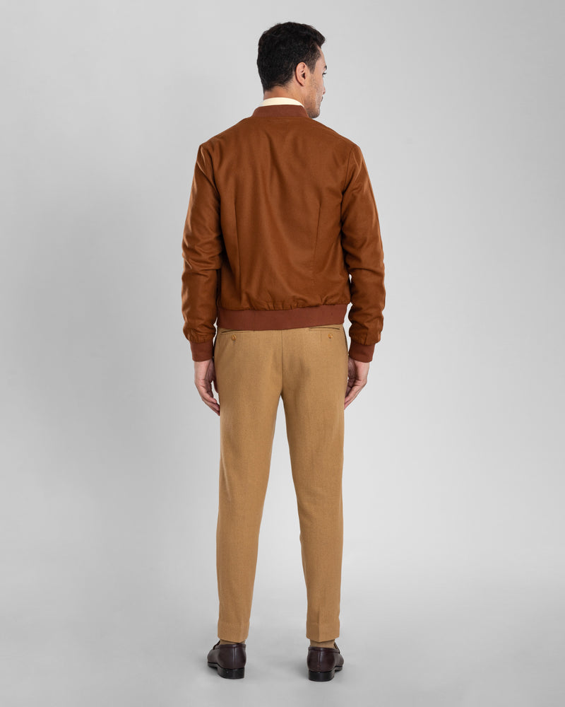 VBC: Hemdjacke aus braunem Flanell aus 100 % Wolle