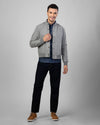 Graue Hemdjacke aus Wollflanell