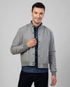 Graue Hemdjacke aus Wollflanell