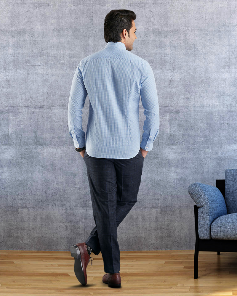 Sky Blue Gingham Shirt