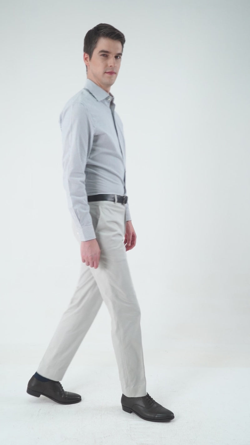 Grey University Stripes Oxford Shirt