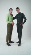 Camp Collar Shirt in Pista Green Plain