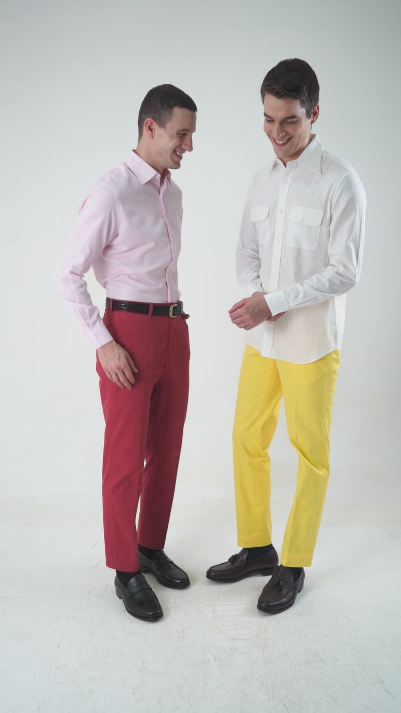 Dugdale Cotton Brick Red Twill Pant