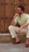 Pleated Sandstone Cotton Twill Pant