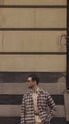 Brown Ecru Checks Flannel Shirt Jacket