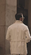 Gurkha Pant in Linen Cotton Canvas Off White