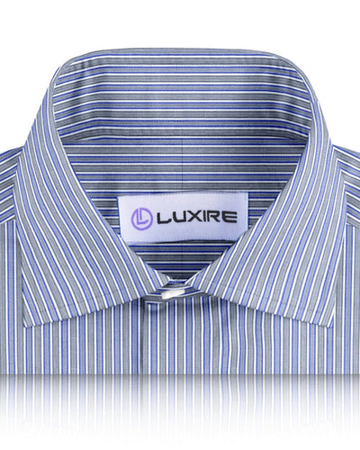 Grey White Blue & Black Alternate Stripes