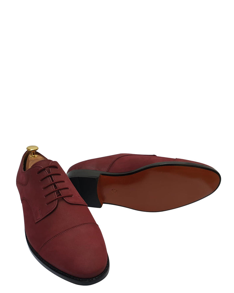 Nubuck Captoe Derby Burgund