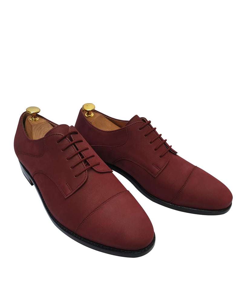 Nubuck Captoe Derby Burgund