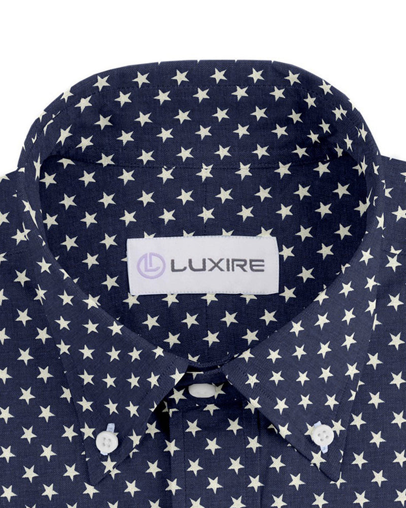 Indigo Denim bedruckte Sterne