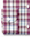 Easy-to-Iron Maroon White Ecru Oxford Checks