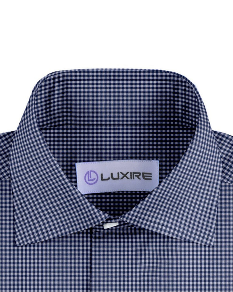 Chemise à carreaux vichy bleu Oxford
