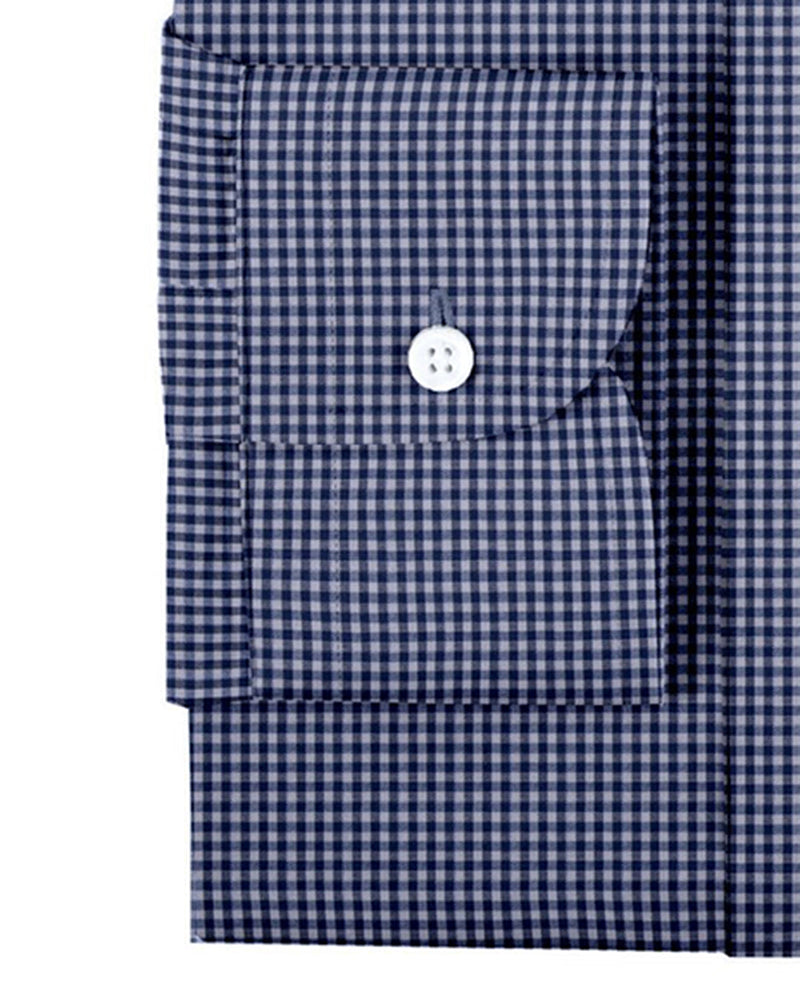 Denim-blaue und weiße Makro-Gingham-Karos